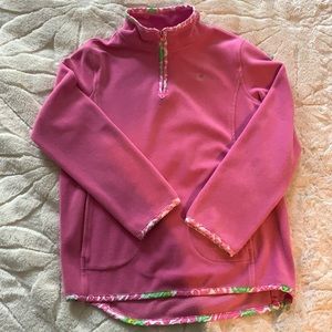 Lilly Pulitzer Girls Pullover 1/4 zip fleece sz 10